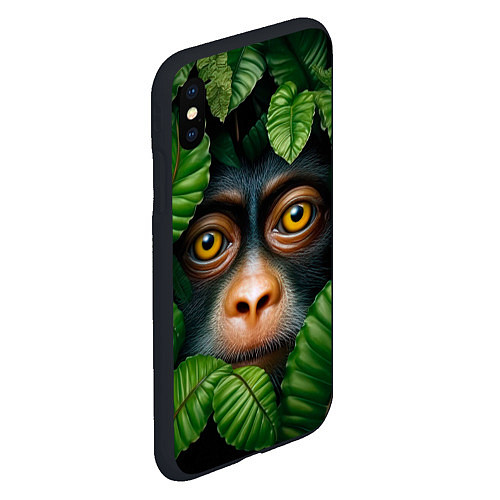 Чехол iPhone XS Max матовый Черная обезьянка / 3D-Черный – фото 2