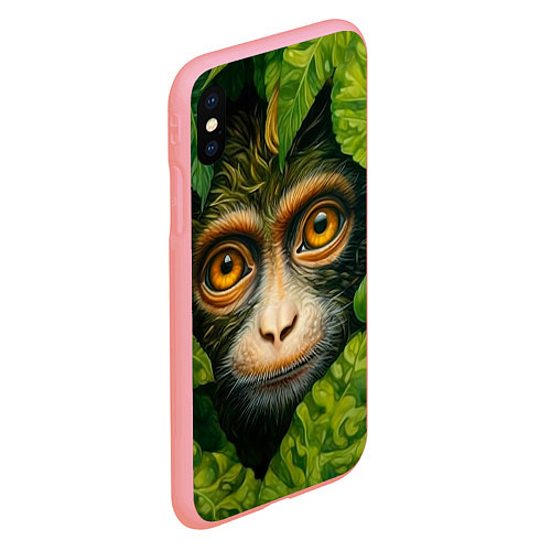 Чехол iPhone XS Max матовый Обезьянка в джунгли / 3D-Баблгам – фото 2
