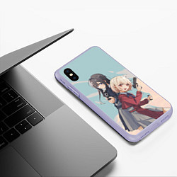 Чехол iPhone XS Max матовый Takina Inoue and Chisato Nishikigi - Lycoris Recoi, цвет: 3D-светло-сиреневый — фото 2