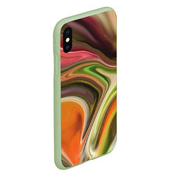 Чехол iPhone XS Max матовый Waves colors, цвет: 3D-салатовый — фото 2