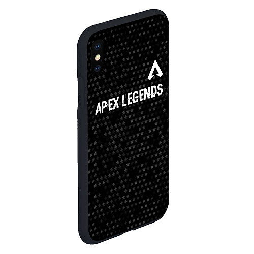 Чехол iPhone XS Max матовый Apex Legends glitch на темном фоне: символ сверху / 3D-Черный – фото 2