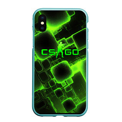 Чехол iPhone XS Max матовый CS GO зеленые кислотные плиты