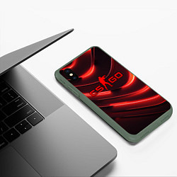 Чехол iPhone XS Max матовый CS GO red neon, цвет: 3D-темно-зеленый — фото 2