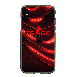 Чехол iPhone XS Max матовый CS GO red neon