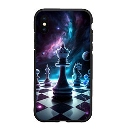 Чехол iPhone XS Max матовый Космические шахматы