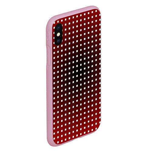 Чехол iPhone XS Max матовый Клеточки / 3D-Розовый – фото 2