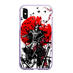 Чехол iPhone XS Max матовый Bushido warrior, цвет: 3D-светло-сиреневый