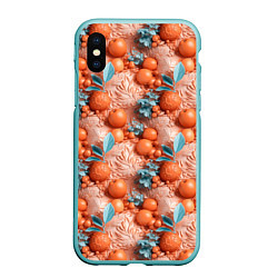Чехол iPhone XS Max матовый Сочные фрукты клипарт