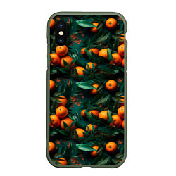 Чехол iPhone XS Max матовый Яркие апельсины