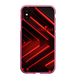 Чехол iPhone XS Max матовый Red neon CS GO