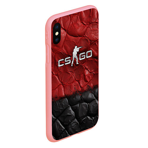 Чехол iPhone XS Max матовый CS GO red black texture / 3D-Баблгам – фото 2