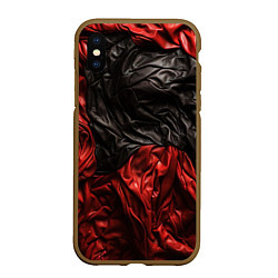 Чехол iPhone XS Max матовый Black red texture