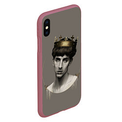 Чехол iPhone XS Max матовый Король Тимоти, цвет: 3D-малиновый — фото 2