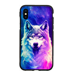 Чехол iPhone XS Max матовый Волк космический