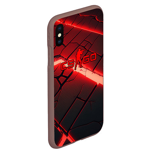 Чехол iPhone XS Max матовый CS GO red neon / 3D-Коричневый – фото 2