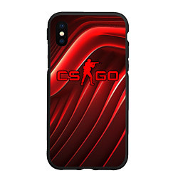 Чехол iPhone XS Max матовый CS GO red abstract