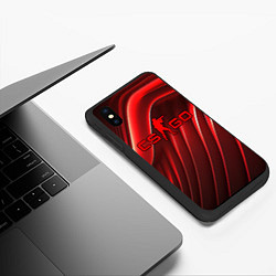 Чехол iPhone XS Max матовый CS GO red abstract, цвет: 3D-черный — фото 2