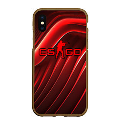 Чехол iPhone XS Max матовый CS GO red abstract