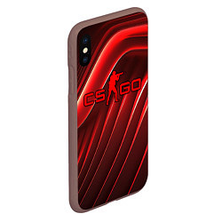 Чехол iPhone XS Max матовый CS GO red abstract, цвет: 3D-коричневый — фото 2