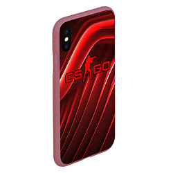 Чехол iPhone XS Max матовый CS GO red abstract, цвет: 3D-малиновый — фото 2