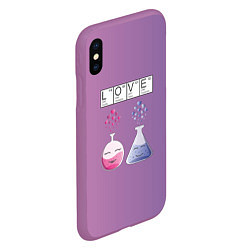 Чехол iPhone XS Max матовый Химия Любви, цвет: 3D-фиолетовый — фото 2