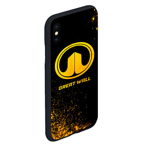 Чехол iPhone XS Max матовый Great Wall - gold gradient / 3D-Черный – фото 2