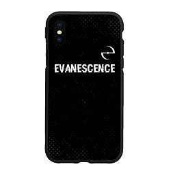Чехол iPhone XS Max матовый Evanescence glitch на темном фоне: символ сверху, цвет: 3D-черный