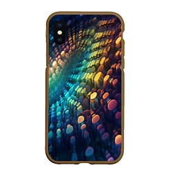 Чехол iPhone XS Max матовый Радужные блики нейроарт, цвет: 3D-коричневый