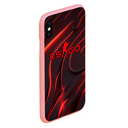 Чехол iPhone XS Max матовый CSGO red abstract, цвет: 3D-баблгам — фото 2
