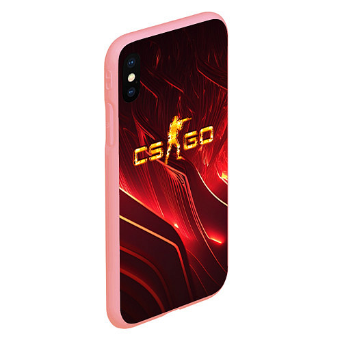 Чехол iPhone XS Max матовый CS GO fire logo / 3D-Баблгам – фото 2