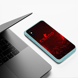Чехол iPhone XS Max матовый CSGO logo dark red, цвет: 3D-мятный — фото 2