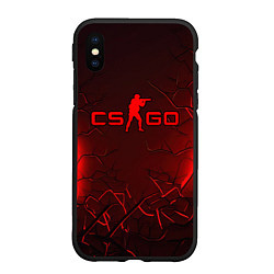 Чехол iPhone XS Max матовый CSGO logo dark red