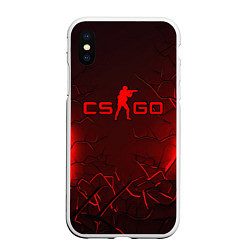 Чехол iPhone XS Max матовый CSGO logo dark red, цвет: 3D-белый