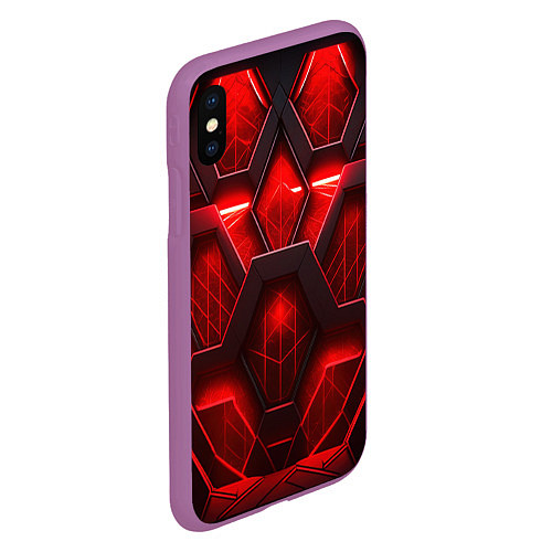 Чехол iPhone XS Max матовый Red space abstract / 3D-Фиолетовый – фото 2