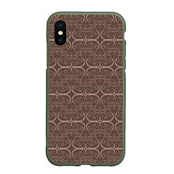 Чехол iPhone XS Max матовый Brown tracery