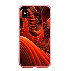 Чехол iPhone XS Max матовый Оранжевая абстракция