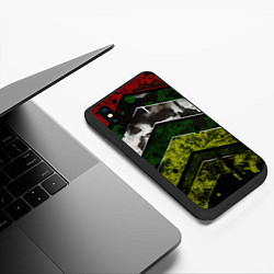Чехол iPhone XS Max матовый Абстрактные камуфляж, цвет: 3D-черный — фото 2