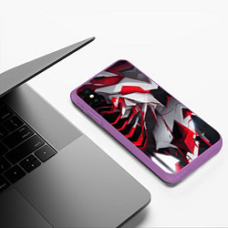 Чехол iPhone XS Max матовый Кибернетические рёбра, цвет: 3D-фиолетовый — фото 2