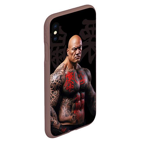 Чехол iPhone XS Max матовый Irezumi tattoo triad / 3D-Коричневый – фото 2