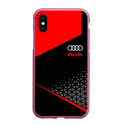 Чехол iPhone XS Max матовый Ауди - sportwear, цвет: 3D-малиновый