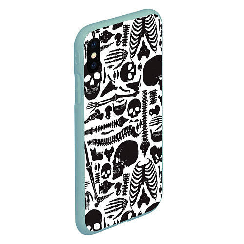 Чехол iPhone XS Max матовый Human osteology / 3D-Мятный – фото 2