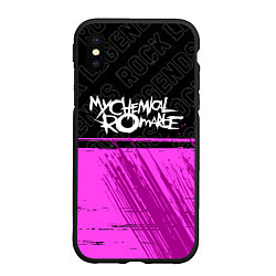 Чехол iPhone XS Max матовый My Chemical Romance rock legends: символ сверху, цвет: 3D-черный