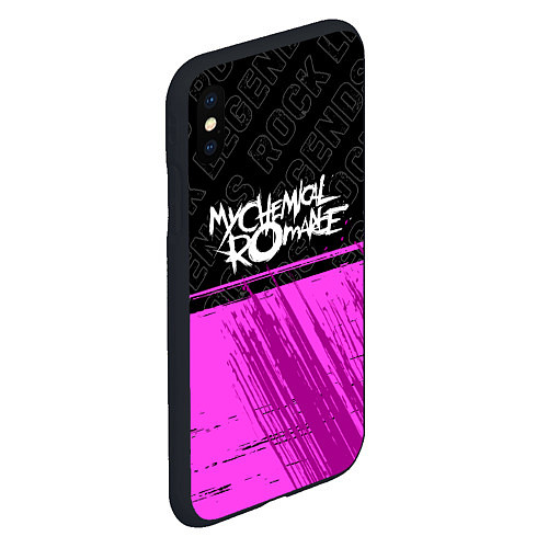 Чехол iPhone XS Max матовый My Chemical Romance rock legends: символ сверху / 3D-Черный – фото 2