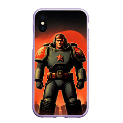 Чехол iPhone XS Max матовый Космический десантник ретро