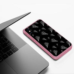 Чехол iPhone XS Max матовый Каракули сплошной креатив, цвет: 3D-малиновый — фото 2