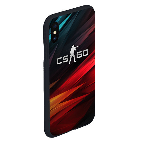 Чехол iPhone XS Max матовый CS GO dark abstract logo / 3D-Черный – фото 2