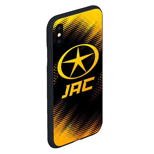 Чехол iPhone XS Max матовый JAC - gold gradient / 3D-Черный – фото 2