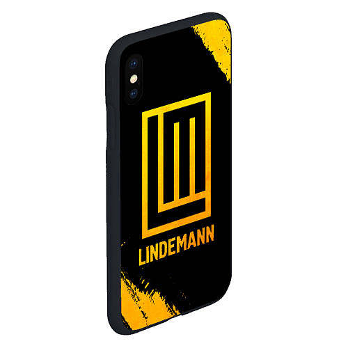 Чехол iPhone XS Max матовый Lindemann - gold gradient / 3D-Черный – фото 2