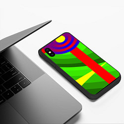 Чехол iPhone XS Max матовый Абсолютная абстракция, цвет: 3D-черный — фото 2