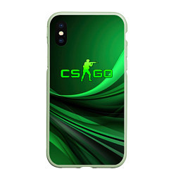 Чехол iPhone XS Max матовый CS GO green abstract, цвет: 3D-салатовый